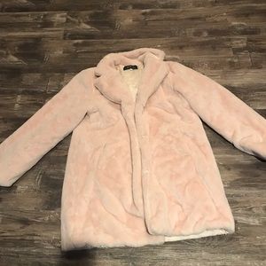 Fashion cream colored fur coat size extra large
